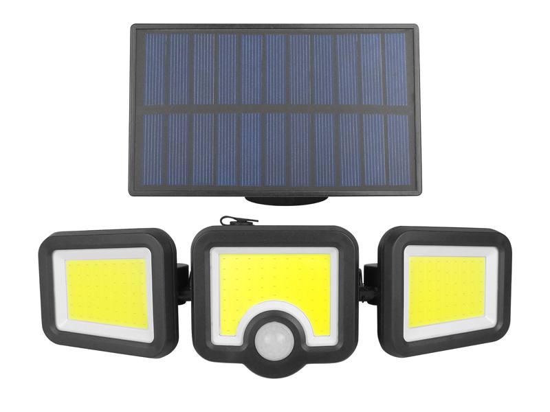 SOLAR LAMP 3X COB ADJUSTABLE, SOLAR PANEL WITH 4M CABLE, REMOTE CONTROL