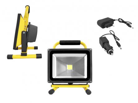 LED work light with battery, 50W, charger 12V/230V.