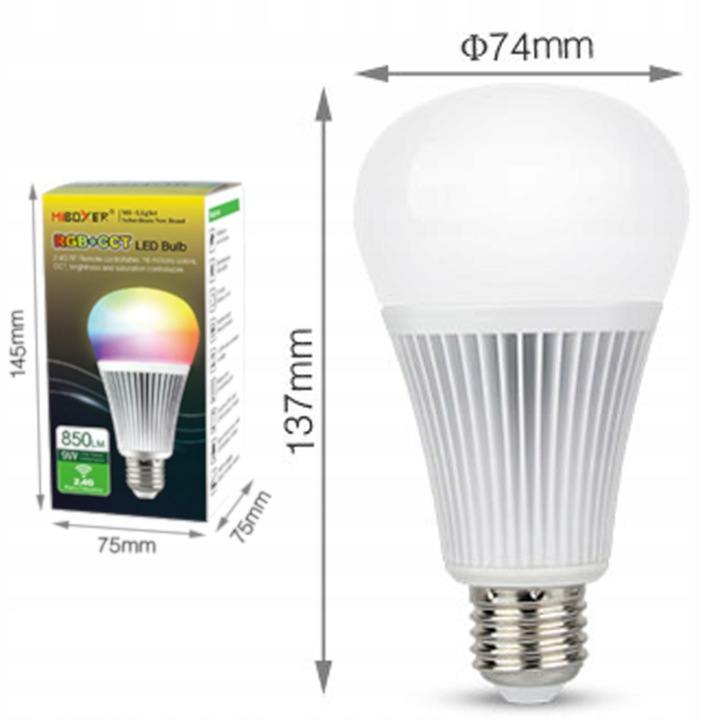 Smart LED bulb Milight E27 9W RGB + CCT FUT012