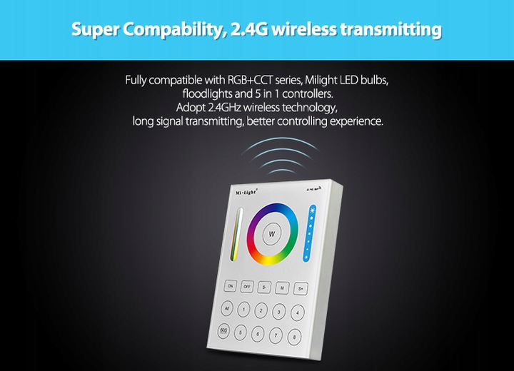 Afstandsbedieningspaneel RGB + CCT RF 8-zones touch B8