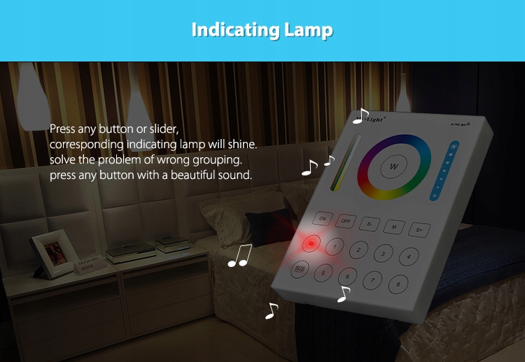 Afstandsbedieningspaneel RGB + CCT RF 8-zones touch B8