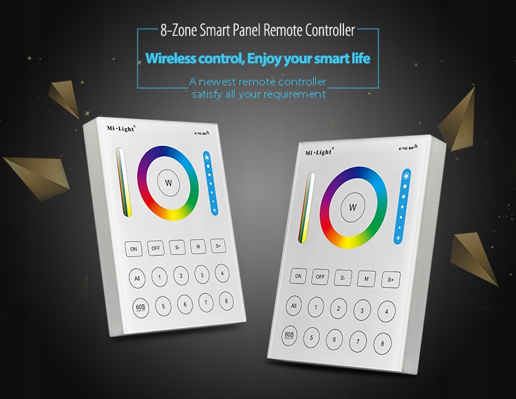 Afstandsbedieningspaneel RGB + CCT RF 8-zones touch B8