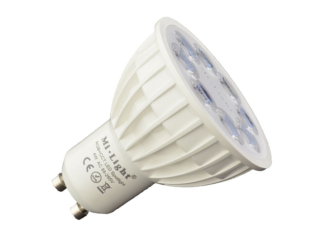 LED bulb with changeable color GU10 WW RGB + WW-CW CCT