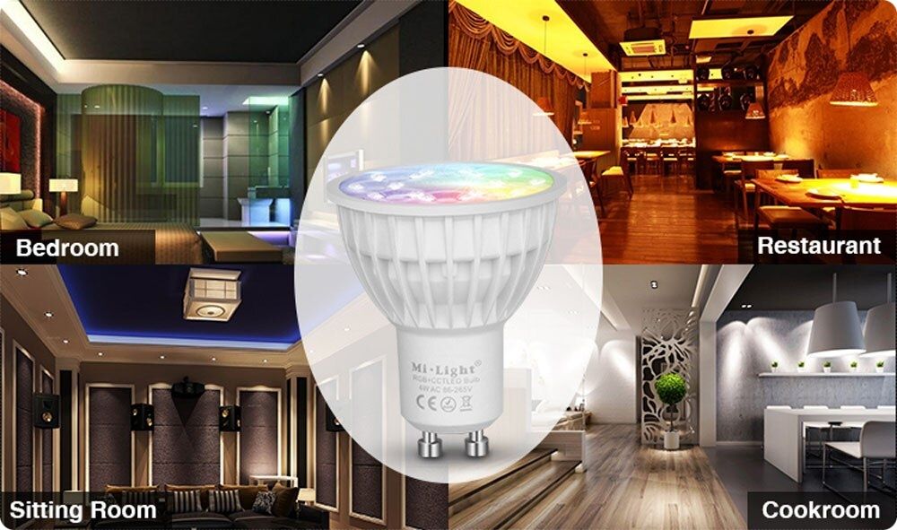 LED bulb with changeable color GU10 WW RGB + WW-CW CCT