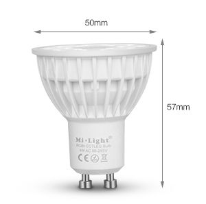 LED bulb with changeable color GU10 WW RGB + WW-CW CCT