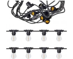 LED lichtslinger Met Lampen 15M 15 x filament 1W E27 lampen- Tuinverlichting Led - Sfeerverlichting - Prikkabel - Lichtsnoer Buiten &amp; Binnen