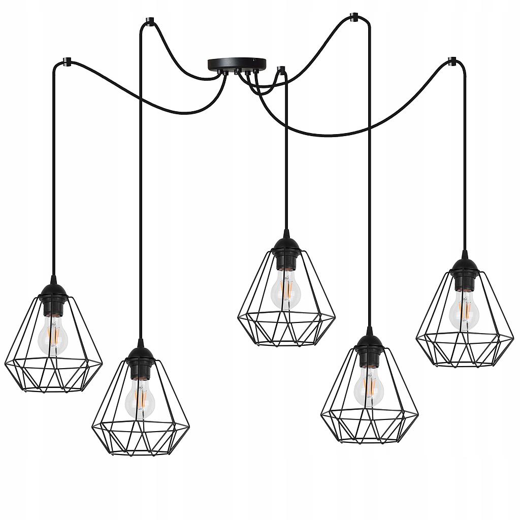 Loft Light Home Spider 5 hanglamp, zwart