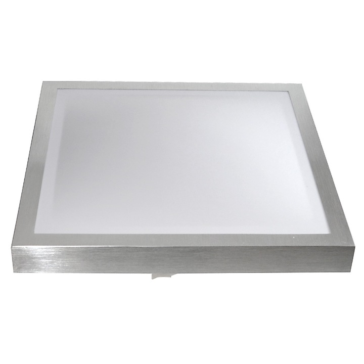 Solen 2xE27 zilveren vierkante plafondlamp