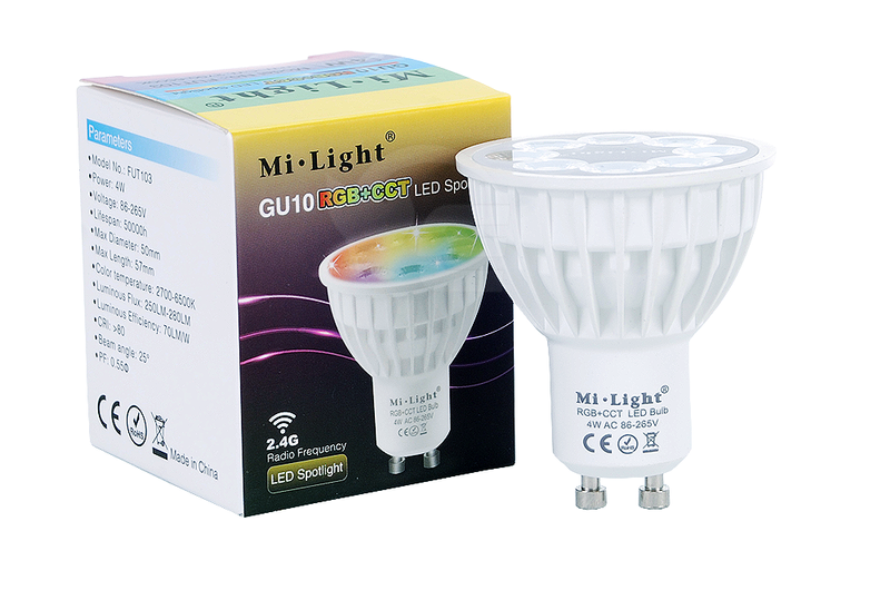 LED-lamp met variabele kleur 4W
GU10 WW RGB + WW-CW CCT